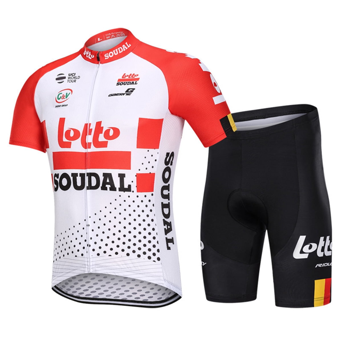 Men Cycling Jersey Bib Shorts Set Short Sleeve bicycle Outfits Team Bike Clothes 