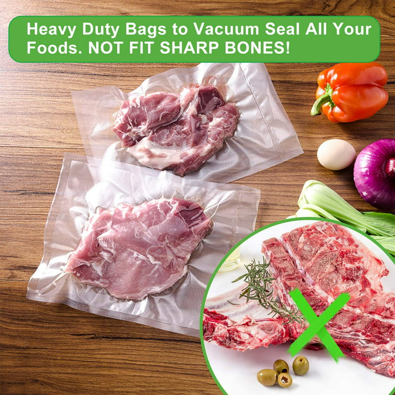 Vacuum Sealer Bags (100 Pint 6”x10” and 100 Quart 8”x12”) Keeper - Premium  Seal Bags for Food Saver, Ideal for Meal Prep, Sous Vide, and Storage