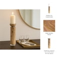 thumbnail image 5 of Elegant Tall Cylinder Candle Holder for Home Decor - Decorative Pillar Candlestick Holder for Dining Room, Mantel Display, or Entryway Decor - Modern Centerpiece for Tables or Shelf - 14", Brown, 5 of 10