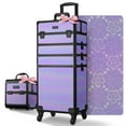thumbnail image 1 of Byootique 4in1 Rolling Makeup Train Case w/ Cube Case Cosmetic Organizer Purple, 1 of 9