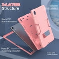 thumbnail image 3 of Dteck with Screen Protector Case for Samsung Galaxy Tab A9 Plus 11-inch (X210/X215/X216/X218),Shockproof 3-Layer Protection Kickstand Case Heavy Duty Cover for Galaxy Tab A9+,Rosegold, 3 of 7