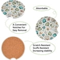 thumbnail image 3 of FREEAMG Seashell Pattern Car Coasters 2 PCS Drinks Absorbent Ceramic Stone Car Coasters with Fingertip Grip Car Cup Holder Coasters, 3 of 6