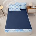 thumbnail image 4 of Homewish Princess Blue Bow Zipper Twin Comforter Sets with Fitted Sheet and 2 Pillowcases for Girls, Blue Polkadots Zipper Bedding Set for Kids, Navy Reversible, 4 Pieces, 4 of 6
