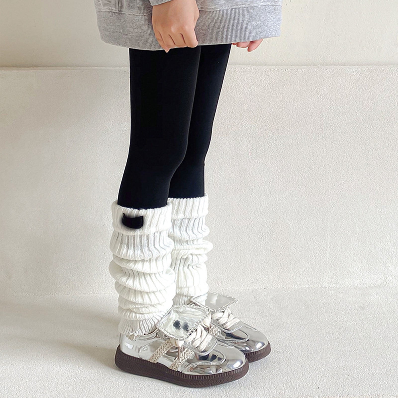 REDARER Girls' Knit Leg Warmers - Cozy Knee-High Loose Socks for