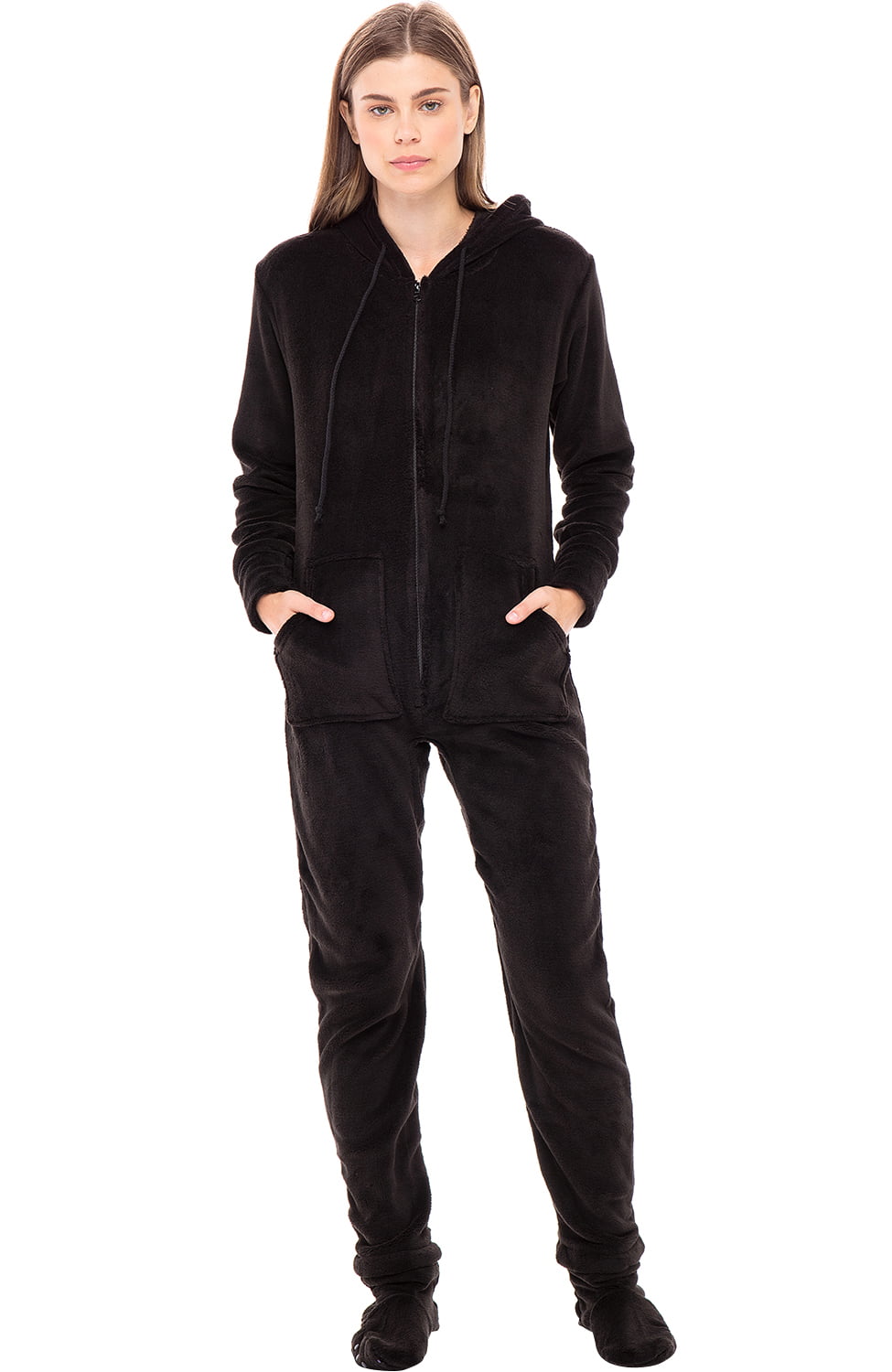 Winter Christm Details about   Alexander Del Rossa Women's Warm Fleece One Piece Footed Pajamas 