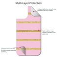 thumbnail image 4 of DistinctInk Custom SKIN / DECAL compatible with OtterBox Defender for iPhone 11 Pro MAX (6.5" Screen) - Pink & Gold Print - Horizontal Stripes Pattern, 4 of 5