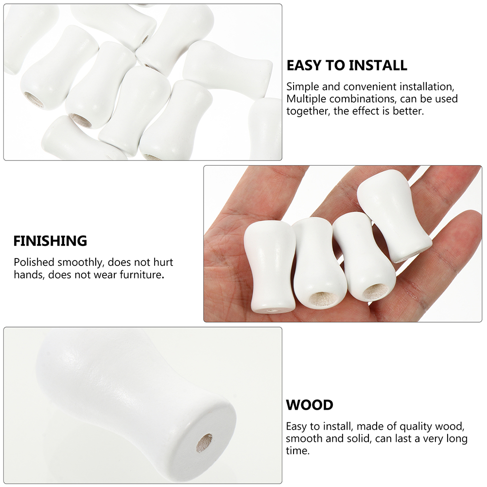 24Pcs Wood Cord Tassel Window Blind Shades Wood Cord Knobs Drops Pull