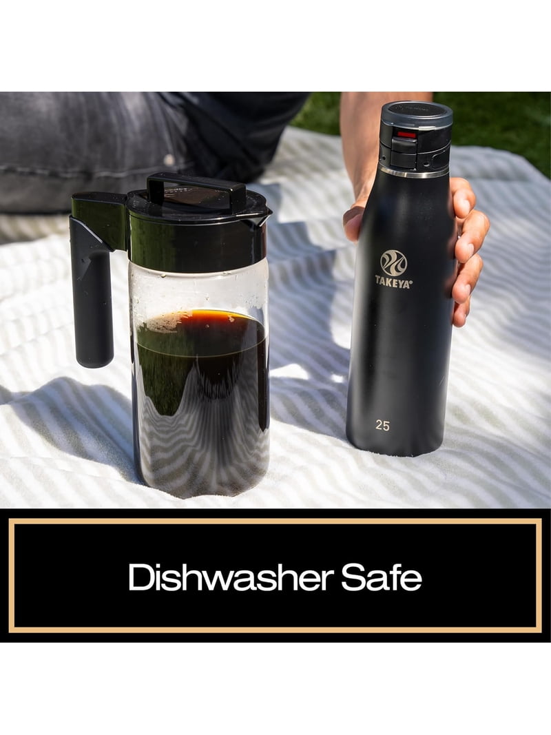 Takeya, Glass Cold Brew Coffee Maker, 1 Qt, Airtight Pitcher