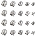 thumbnail image 1 of Stainless Steel Cord Ends - 100pcs Leather End Caps 4/5/6/7/8mm Inner Diameter Terminators for Jewelry Making Kit Stainless Steel Color, 1 of 8