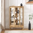 thumbnail image 2 of Miniyam Curio Display Cabinet with Light & Tempered Glass Doors, Natural, 2 of 10