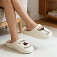 thumbnail image 6 of BERANMEY Women's Christmas Slippers with Embroidered Berry & Wine Glass Plush Warm Fleece Lined House Slippers with Thick Sole Non-Slip Cozy Indoor Home Shoes, 6 of 10