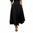 thumbnail image 2 of Qiylii Women' s High Waist Skirt A Line Pleated Ankle Length Skirt with Pockets, 2 of 4