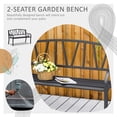 thumbnail image 4 of Outsunny 50" Metal Outdoor Garden Bench, Weather-Resistant Powder-Coated Steel 2-Seat Patio Loveseat with V-Shaped Backrest and Curved Seat for Yard, Porch, Park, or Poolside, Black, 4 of 8