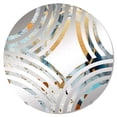 thumbnail image 2 of Designart "Abstract Clash of Teal, White, and Gold III" Abstract Shapes Baptist Fan Round Wall Mirror - Abstract Oval Printed Decorative Mirror - Multiple Color Options, 2 of 5
