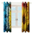 thumbnail image 3 of Blackout Curtains for Bedroom Sunflower Full Room Darkening Grommet Curtains for Living Room,Thermal Insulated Ombre Drapes, 3 of 7