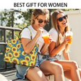 thumbnail image 5 of Large Capacity Tote Bag,Blue Sunflower Pattern Handbag Fashion Luxury Tote Bag,15.7"x13"x 5.1" Inches,Laptop Compatible, 5 of 6