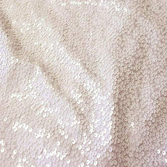 AK TRADING CO. 54" Wide 100% Polyester Sequins Taffeta Fabric - by The Yard - Perfect for Decor, Home, Event Decor, DIY Arts & Crafts and More.- Cream, 10 Yards