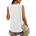 thumbnail image 2 of Tank Top for Women Loose Fit Sleeveless V Neck Camisole Dressy Casual Eyelet Summer Flowy Vest Blouse White XXL, 2 of 3
