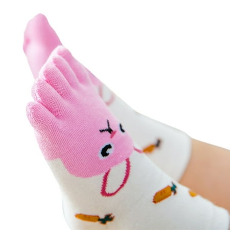 

Fashion Socks For Children Toddler Baby Kids Girls Boy Cartoon Animal Five Fingers Anti Slip Cotton Socks