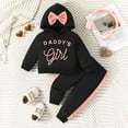 thumbnail image 2 of BOOMNY Toddler Baby Girls Clothes Sets Long Sleeve Daddy'S Girl Letter Prints Pullover Hoodies Sweatpants 2Pcs Outfits Sets Cozy Fall Winter Clothing Set, 2 of 9