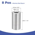 thumbnail image 2 of 8 Pcs Entretoises en Acier Inoxydable 304 9/16 Pouces OD x 1/4 Pouces ID x 1 1/8 Pouces Longueur(14x6x28mm) Vis Support de Bague Finition Simple Non Filetée Entretoises Rondes en Métal pour Vis M3 Boulons et Tiges, Argent, 2 of 6
