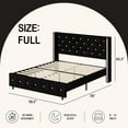 thumbnail image 6 of 4 EVER WINNER Full Bed Frame, Velvet Upholstered Platform Bed Frame with Diamond Tufted Headboard and Wingback, Black, 6 of 7