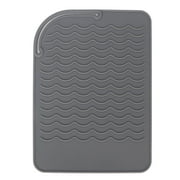 Heat Insulation Silicone Mat Corrugated Pattern Anti Skid Flexible High Temperature Resistant Mat Grey LMZ