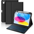 thumbnail image 1 of Funda con Teclado para iPad 10 Generación - Teclado Inalámbrico Desmontable de 7 Colores con Soporte para Lápiz para iPad A16 de 11 Pulgadas 2025, 10ª Generación 10.9 Pulgadas 2022, Azul Marino, 1 of 21