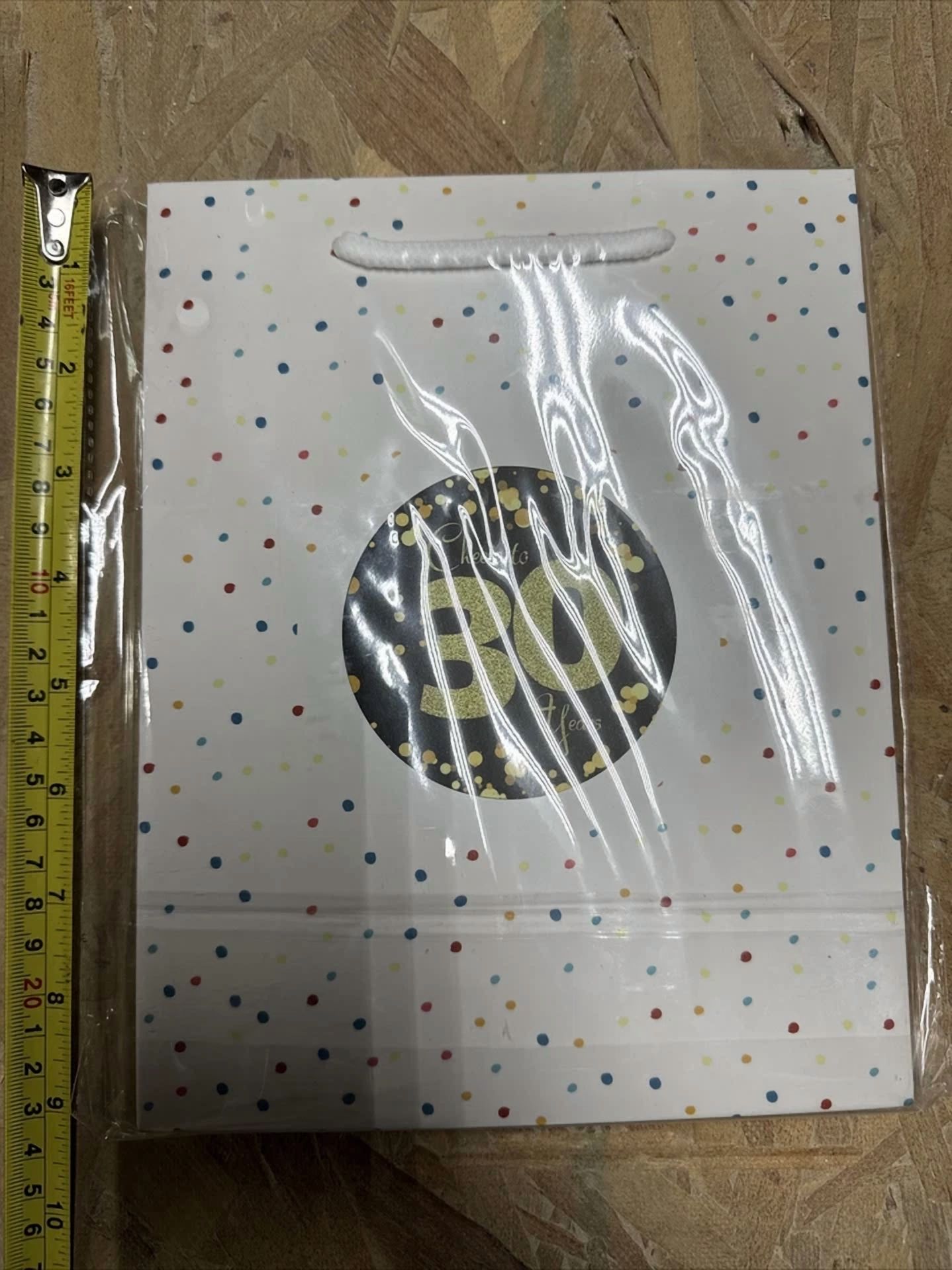 CRESTIN- 2Pcs Gift Bags With Birthday Card For 30Th Birthday Party Poki Dot (Lot Of 2)