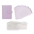 thumbnail image 3 of Carpeta de presupuesto A6, 6 agujeros, portátil, impermeable, suave, resistente al desgarro, cubierta de carpeta de presupuesto de cuero PU A6, manual de presupuesto de efectivo, color morado, 3 of 14