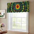 thumbnail image 6 of 2 Pack Green Gradient Tie Dye Art Valance for Window Abstract Watercolor Dyeing Kitchen Valance Rod Pocket Short Curtain Topper Decorative Window Treatment for Living Room Bedroom 42"x12", 6 of 8