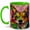 Green, variant on Colorful Corgi Coffee Mug, Rainbow Dog Mug, Ceramic 11 oz