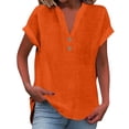 thumbnail image 3 of Blouses For Women Fashion Casual V Neck Button Short Sleeve T Shirt Womens Tops, 3 of 6