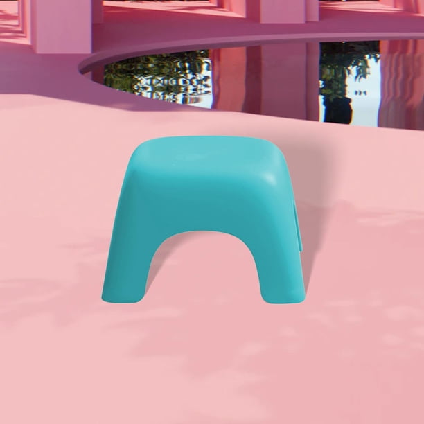 Taburete cuadrado moderno, silla gruesa para niños, taburete duradero sin fila, taburete portátil para niños para el hogar, cocina, baño, niños pequeñ Azul BLESIY banco pequeño