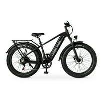 Ozark Trail 26" M.3 Ranger  Electric Fat Tire Bike, 48V, Class 2, Black, Fits Riders 5'2" - 6'1", Adult, Unisex