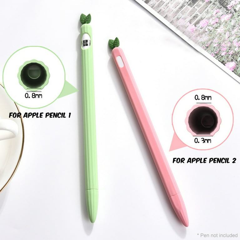 Ludlz Cute Carrot Pencil Case for Apple Pencil Silicone Sleeve for 1st Generation/2nd Generation Holder Protective Skin Cover Case Non-Slip Pencil Tip
