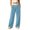 Blue, variant on Tqcoqu Women's Contrast Waist Fuzzy Fleece Wide Leg Pants Drawstring Elastic Waist with Pockets Warm Casual Long Trousers