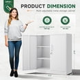 thumbnail image 3 of Metal Storage Cabinets with Lock, Small Locker Organizer Steel Cabinets, Adjustable Layers Shelves 2 Doors for Home, Office, Warehouse,Garage,Industrial,Employee Lockers (White-36), 3 of 20