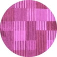 thumbnail image 1 of Ahgly Company Indoor Round Checkered Purple Modern Area Rugs, 7' Round, 1 of 4