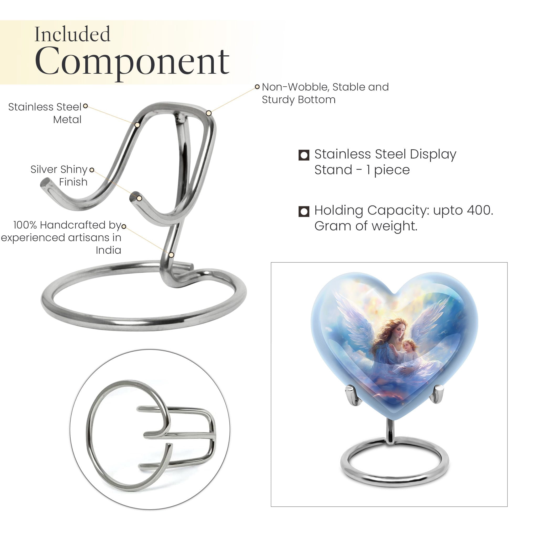 Mother's Love In The Heavens Small Urns For Human Ashes Adult - Cremation Urn For Adults - Tranquil Eternity Urn - Smooth And Calming Design For Adult Rest (3inch,1pcs)