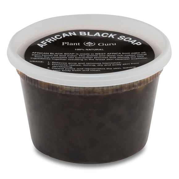 Pasta de jabón negro africano 16 oz. / 1 lb. - crudo, puro y natural de Ghana. El tratamiento del acné ayuda contra el eczema y la psoriasis, cicatrices de piel seca y manchas oscuras. Ideal para es