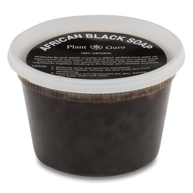 Pasta de jabón negro africano 16 oz. / 1 lb. - crudo, puro y natural de Ghana. El tratamiento del acné ayuda contra el eczema y la psoriasis, cicatrices de piel seca y manchas oscuras. Ideal para es
