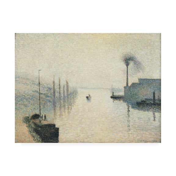 Pissarro 'Rouen, the effect of fog' Canvas Art
