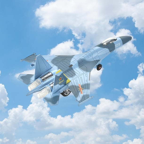 1/100 SU35, Modelo de Avión de , Modelo de Avión, Decoración de Escritorio, Juguete para Regalo para con Función de Tracción Trasera, Mod azul CUTICAT Avión fundido a presión