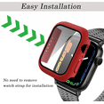thumbnail image 5 of For Case Compatible with Apple Watch 7 41mm/45mm PC Bumper with Tempered Glass Screen Protector Matte Solid Color Hard Cover (Red, 41mm), 5 of 5