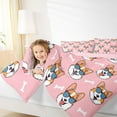 thumbnail image 4 of Feelyou Funny Dog Pug Queen Comforter Set for Kids, Cute Dalmatian Lover Bedding Sets, Girly Pink Cartoon Reversible Bedding Comforter Set, Lightweight Room Decor, 3pcs, 4 of 8