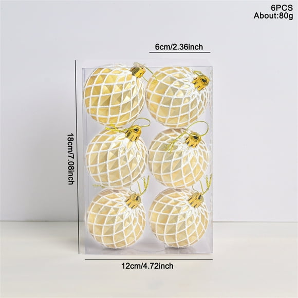 6PCS Christmas Tree Balls Ornaments - Hanging Decorations, 1 Box Christmas Ball Set Christmas Tree Window Display Shopping Mall Decoration Pendant