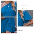 thumbnail image 4 of Vestido para citas, corsé de cintura alta con vestido de un hombro de poliéster para ir de comprasM azul Ccdes No se aplica, 4 of 6