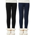 thumbnail image 4 of Popvcly - Pack de 2 leggings cálidos de invierno para niñas, con forro polar, mallas térmicas gruesas, pantalones de 2 a 11 años, 4 of 8