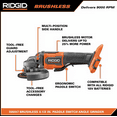 thumbnail image 2 of RIDGID 18V Brushless Cordless 4-1/2 in. Slide Switch Angle Grinder (Tool Only), 2 of 9